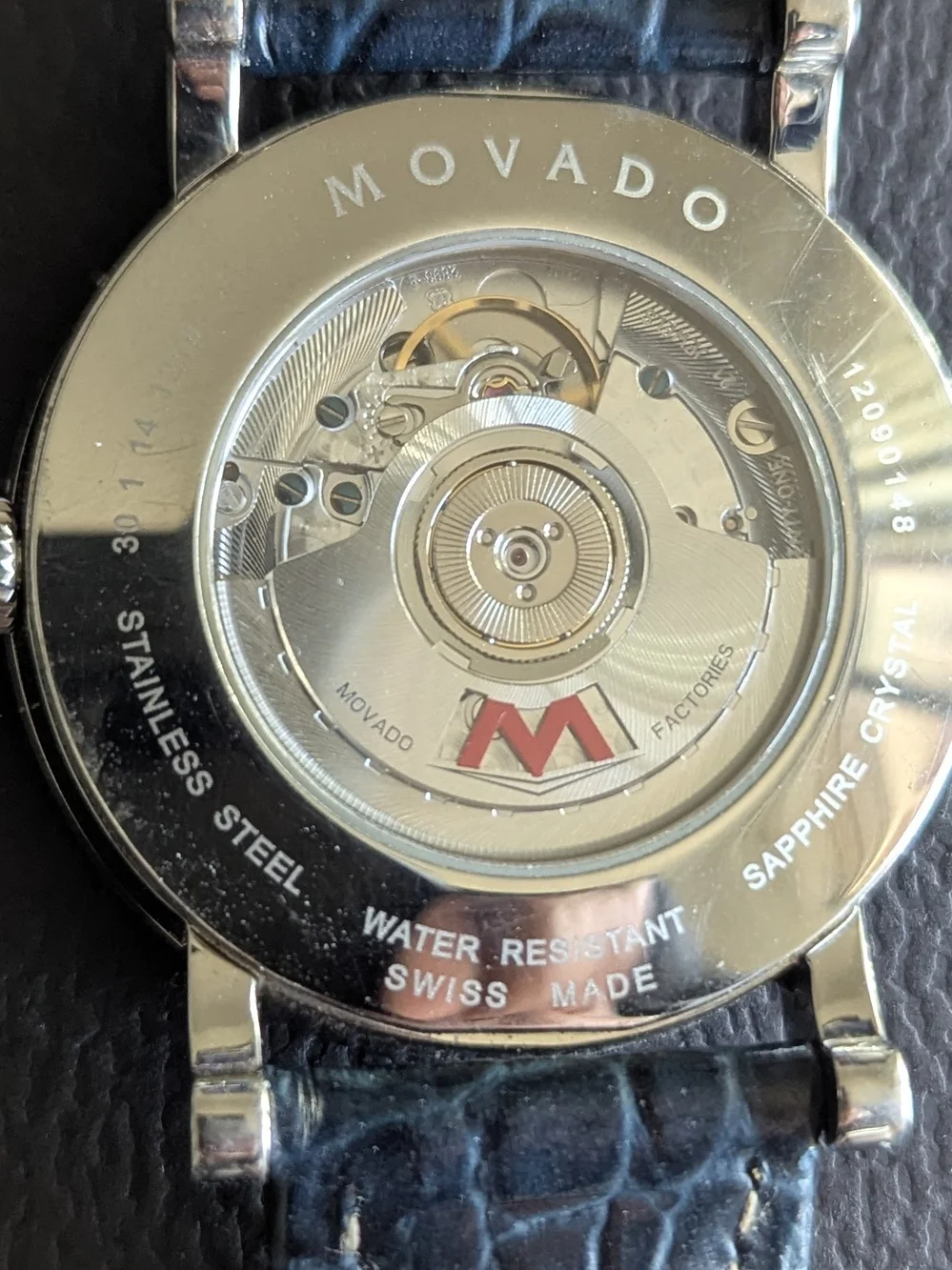 Movado Black Dial World Time Watch with DIAMOND Bezel